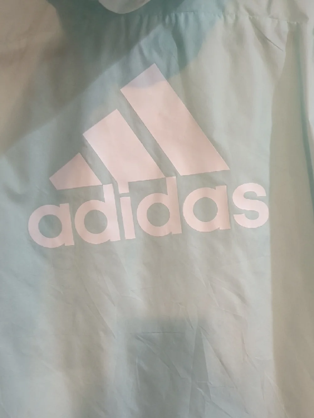 adidas Kids Light Mint Hooded Rain Jacket Size L 16/18